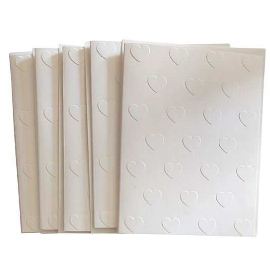 IVORY EMBOSSED HEARTS BLANK NOTECARDS