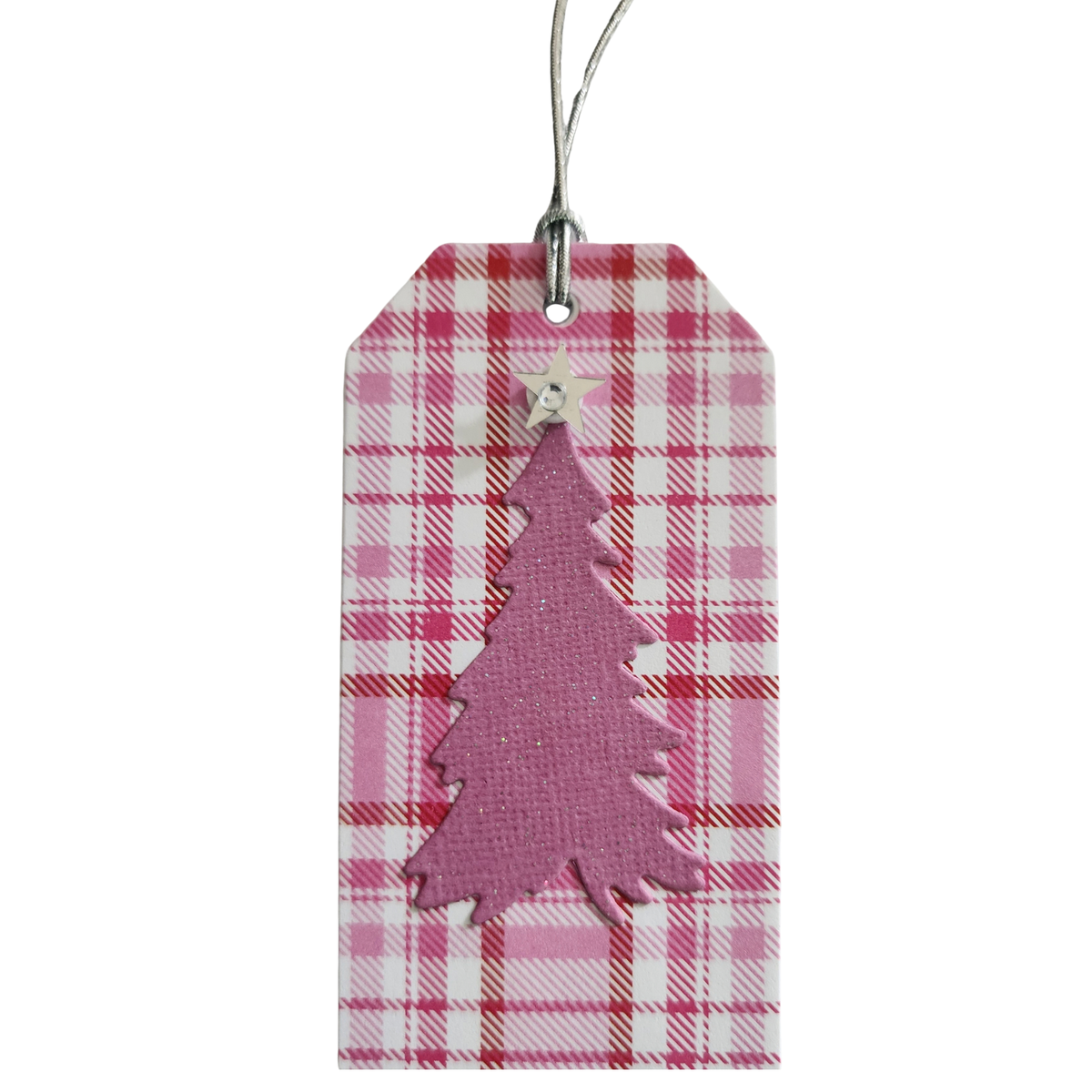 Pink Plaid Christmas Tree Gift Tags – Set of 6 | Elevated Giving Co