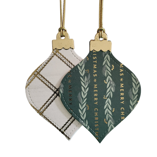 Green & Gold Ornament Christmas Gift Tags – 6 Pc Set | Elevated Giving Co