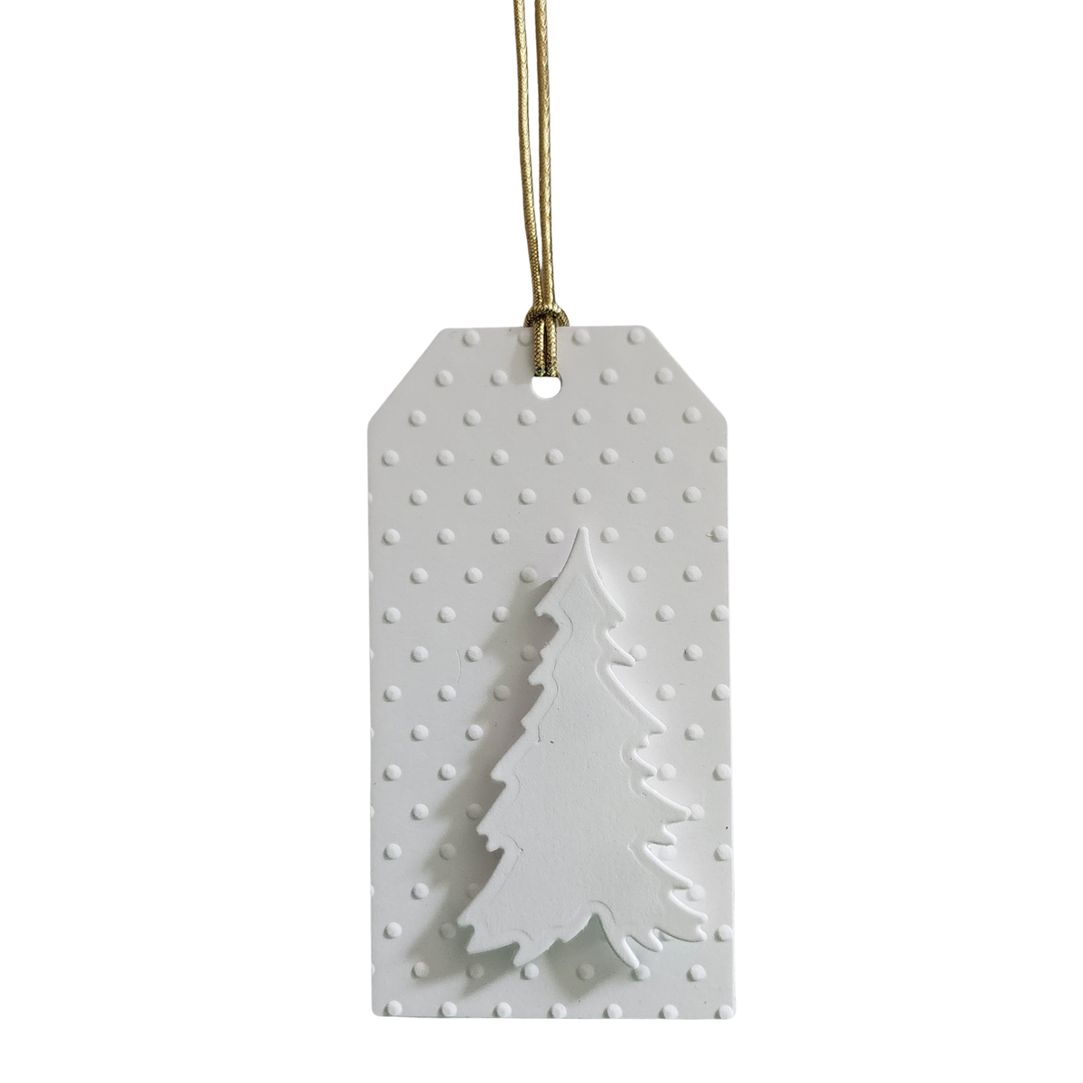 White Embossed Christmas Tree Gift Tags – 6 Pc Set | Elevated Giving Co