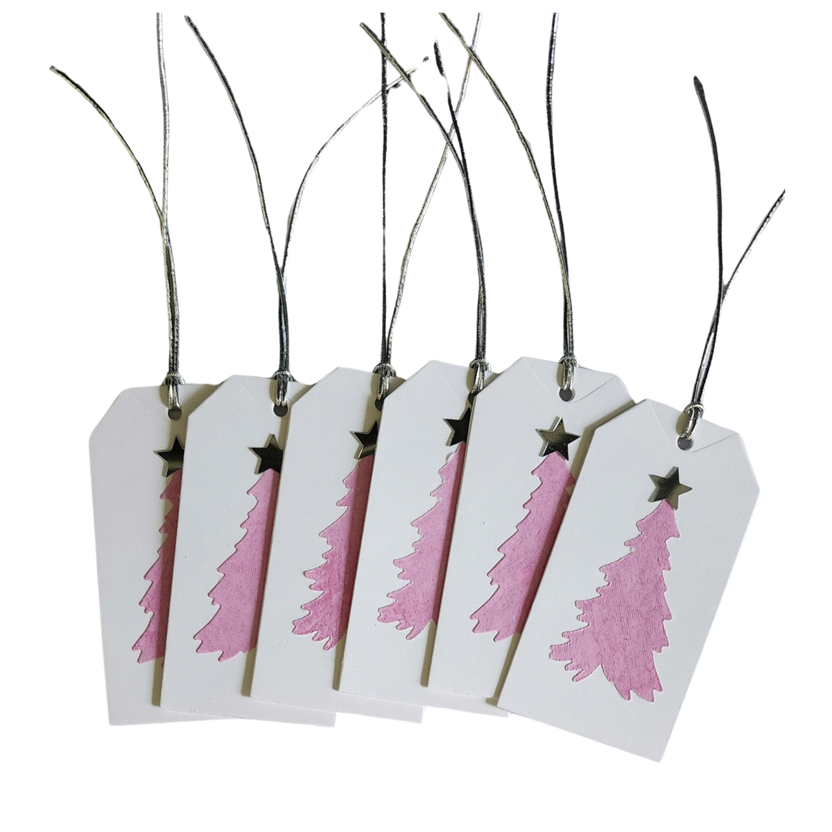 Blush Pink Christmas Tree Gift Tags - Set of 6