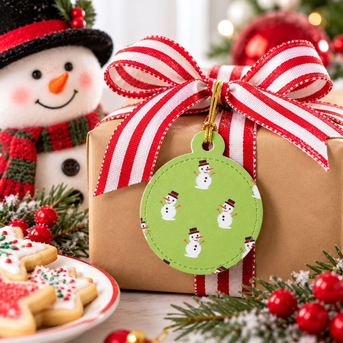 Snowman Christmas Gift Tags | Handmade Holiday Tags – Set of 10
