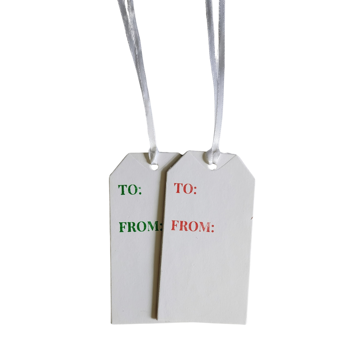 Red and Green Snowflake Christmas Tree Gift Tags - Set of 6