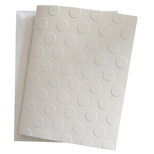 IVORY EMBOSSED CIRCLES BLANK NOTECARD