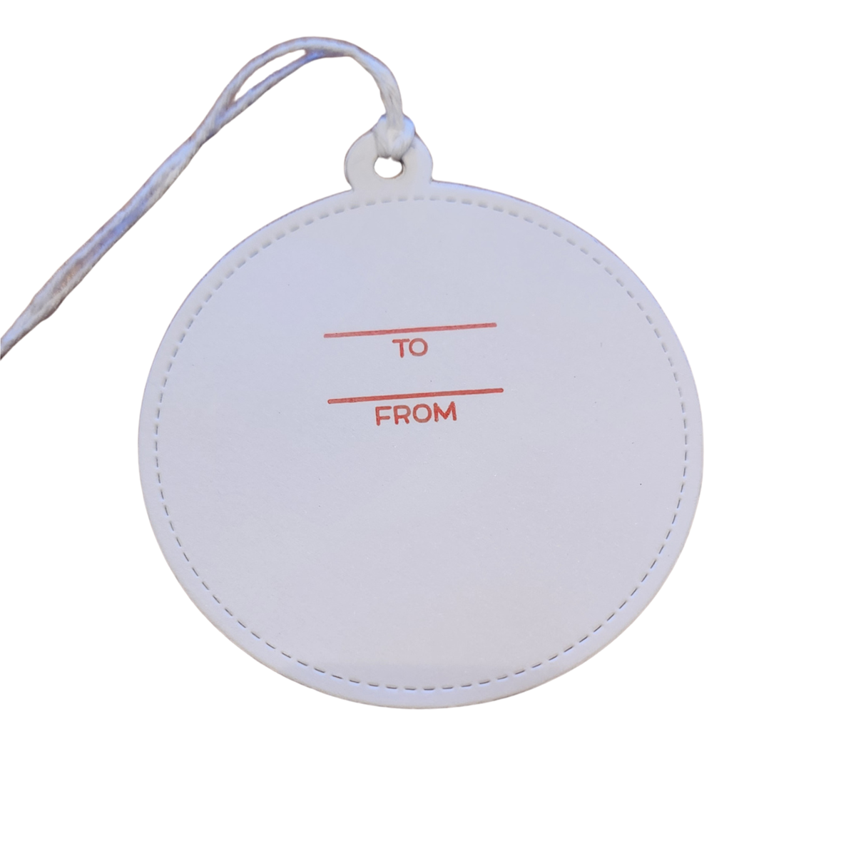 Red & White Striped Round Christmas Tree Gift Tags – Set of 6